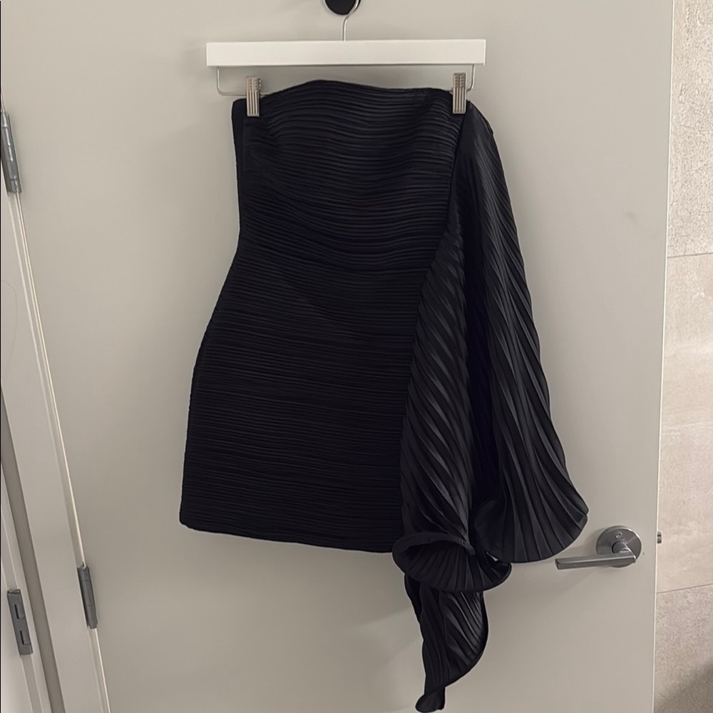 AMUR Black Strapless Mini Dress
